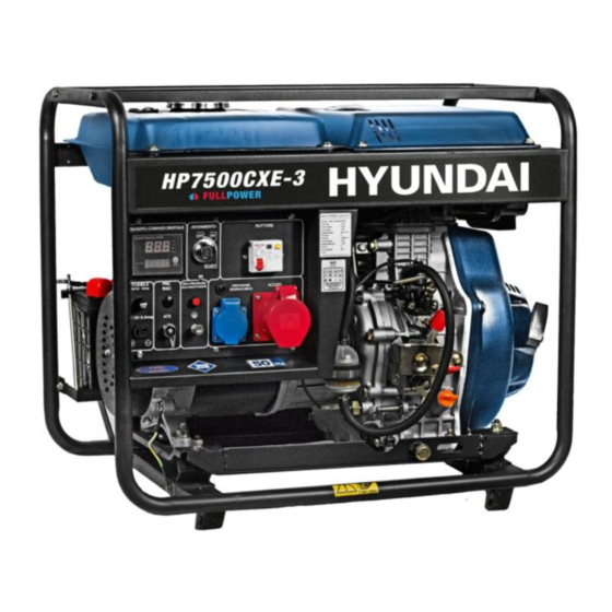 Hyundai power products HP7500CXE Use And Maintenance Manual