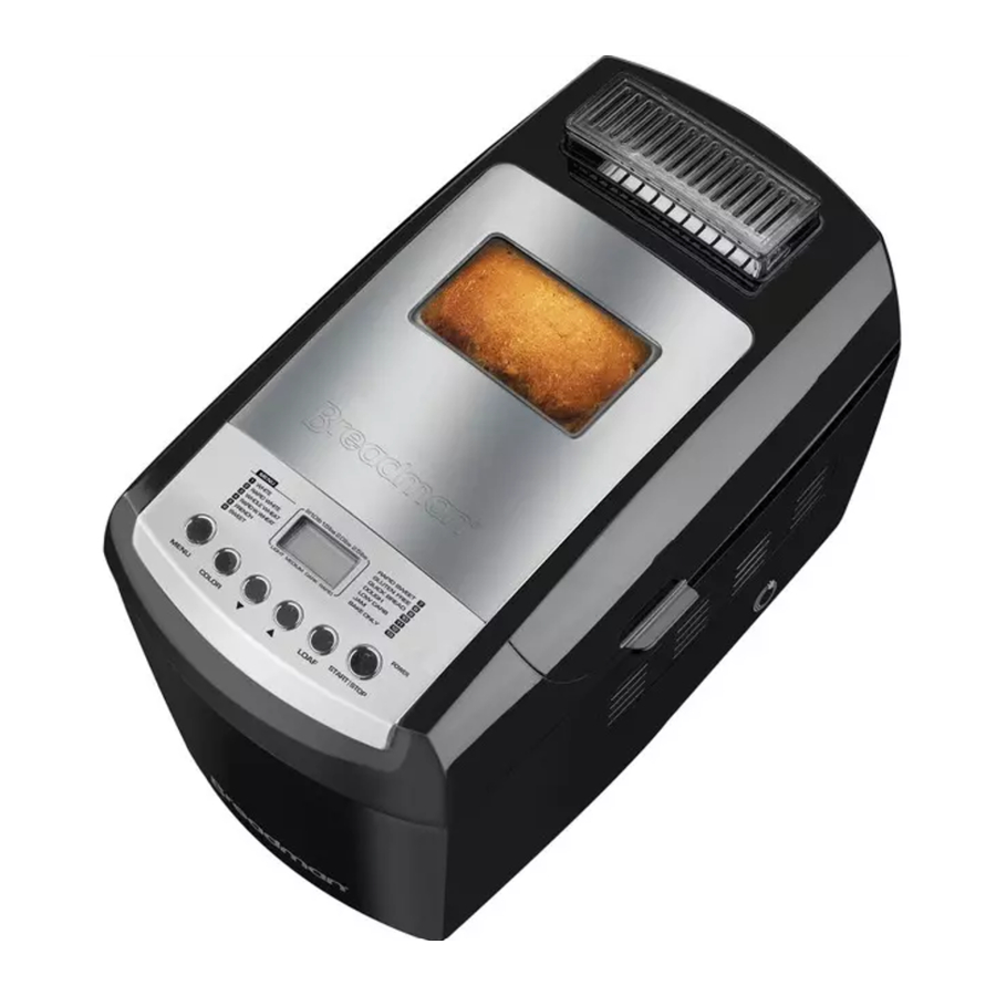 Breadman BK2000BQ - BREAD MAKER Manual