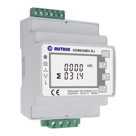 Eastron SDM630MCT-RJV-333mV Energy Meter Manuals