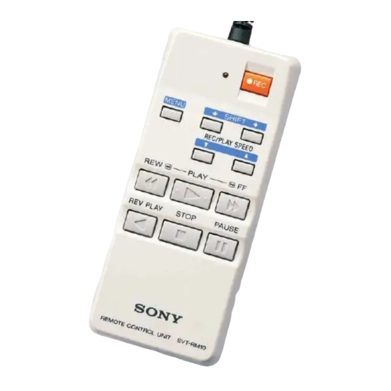 Sony SVT-RM10 Operating Instructions