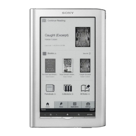 Sony PRS-950 - Reader Daily Edition&trade Quick Start Manual