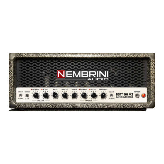 Nembrini Audio BST100 V2 SUPER OVERDRIVE Manual