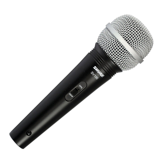 Shure SV100 Quick Start Manual