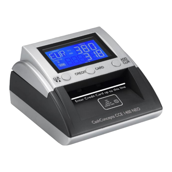 CashConcepts CCE 1400 NEO Manual