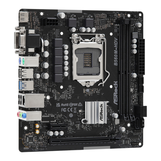 ASROCK B560M-HDV R3.0 Manual