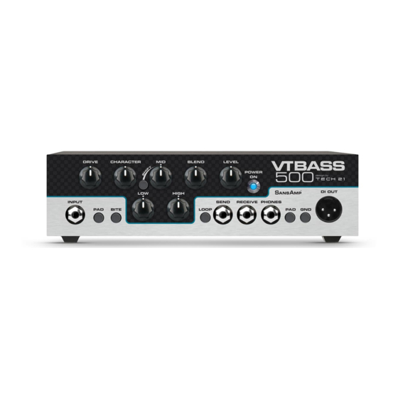 Tech 21 VT BASS 500 Owner's Manual