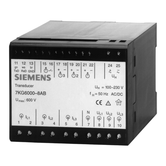 Siemens 7KG6000-8AA Manuals