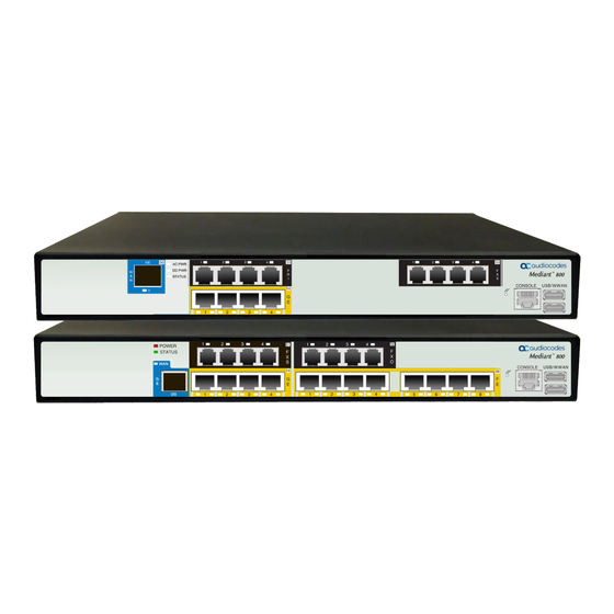 AudioCodes Mediant 800 Series Hardware Installation Manual
