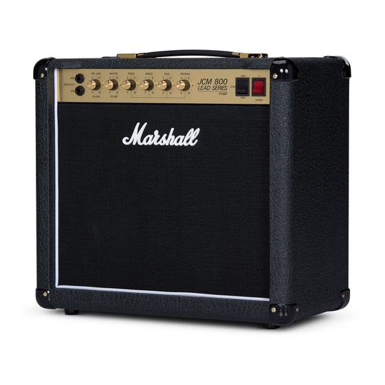 Marshall Amplification STUDIO CLASSIC SC20H Quick Start Manual