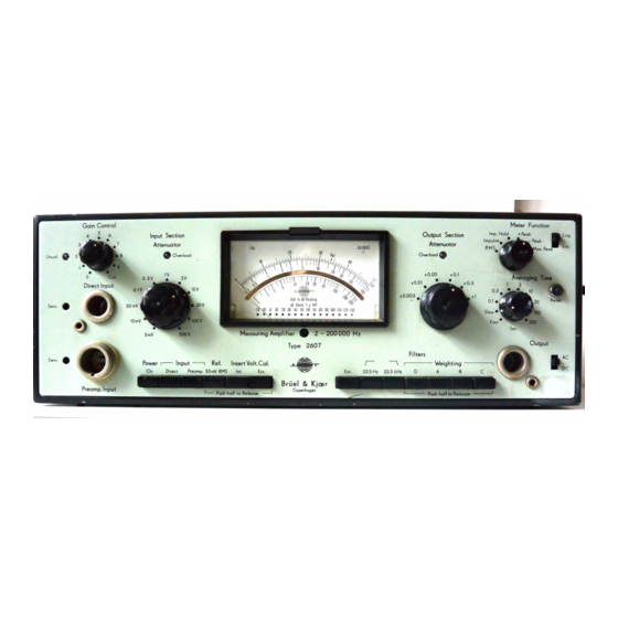BRUEL & KJAER 2607 Measuring Amplifier Manuals