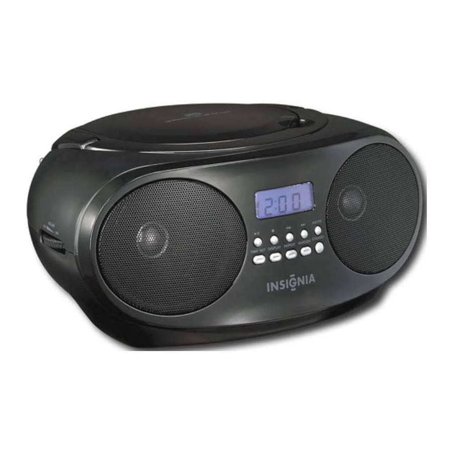 Insignia NS-B4111 - CD Boombox With AM/FM Tuner Quick Setup Guide