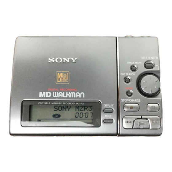 Sony MZ-R3 Service Manual