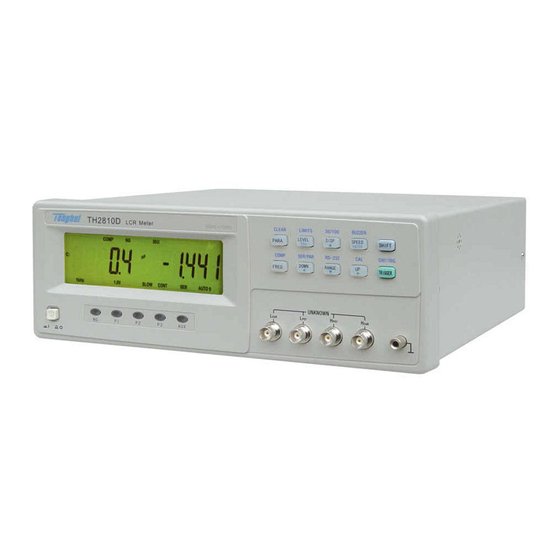 Tonghui Electronics TH2810D Operation Manual