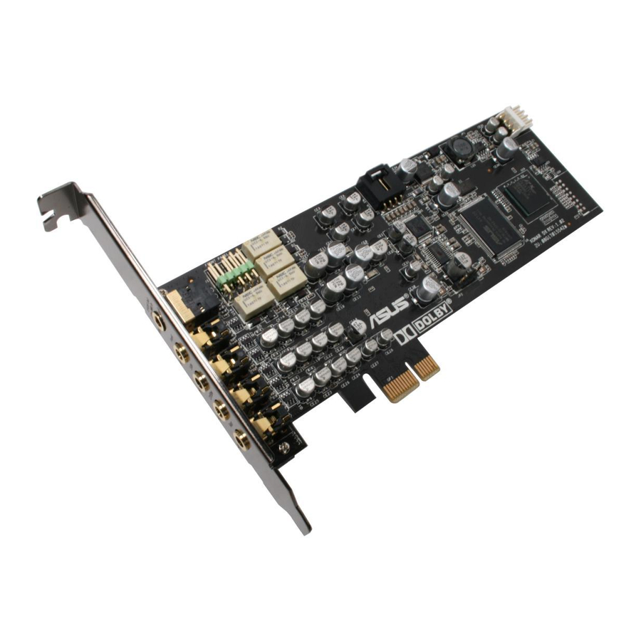 Asus PCI Express Audio Card Xonar DX User Manual