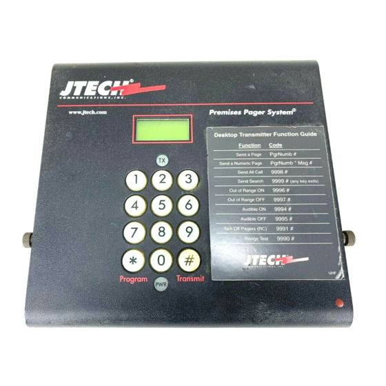 JTECH Premises Installation, Programming And Operator Manual