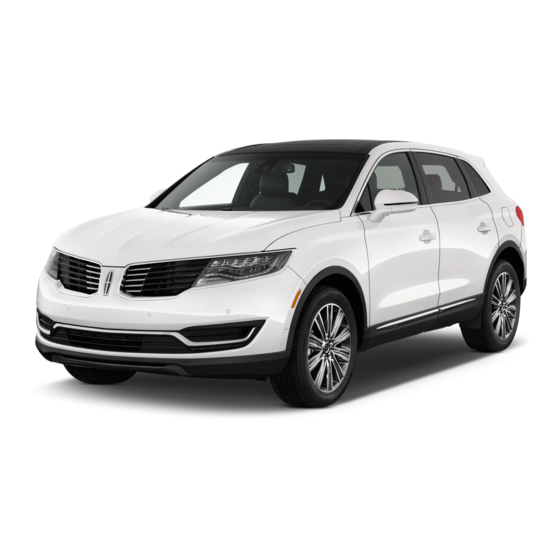 Lincoln MKX 2017 Quick Reference Manual