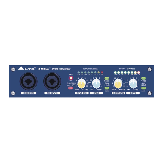 Alto MICtube Owner's Manual