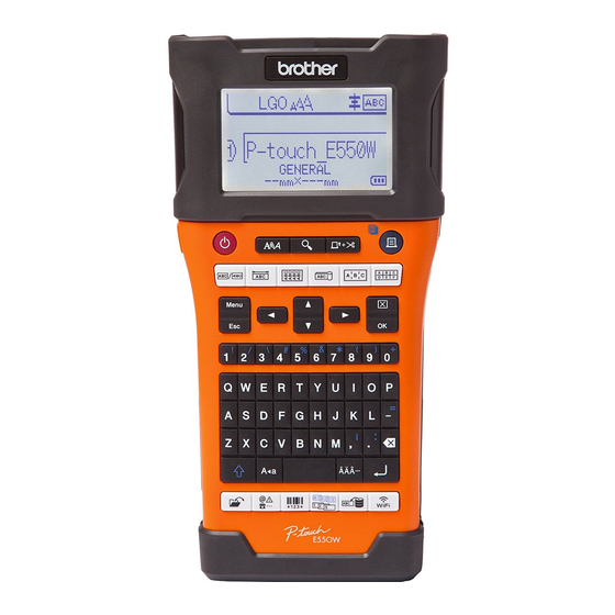 Brother P-touch E550W Quick Setup Manual