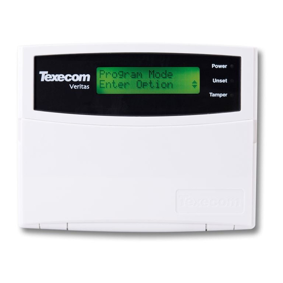 Texecom veritas excel User Manual