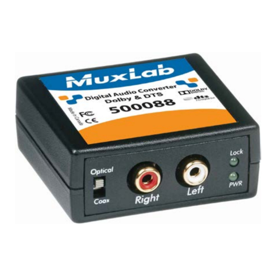 MuxLab 500088 Quick Start Manual