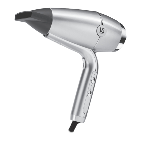 VS Sassoon HYDRO SMOOTH FAST DRY VSD5573A Instruction Booklet