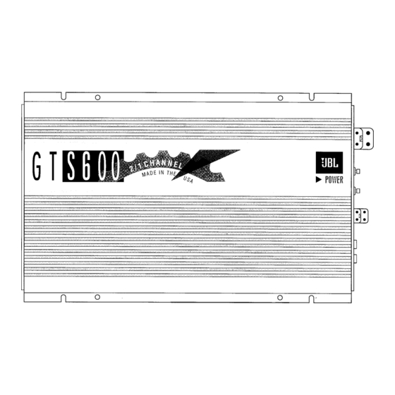 JBL GTS600 Manuals