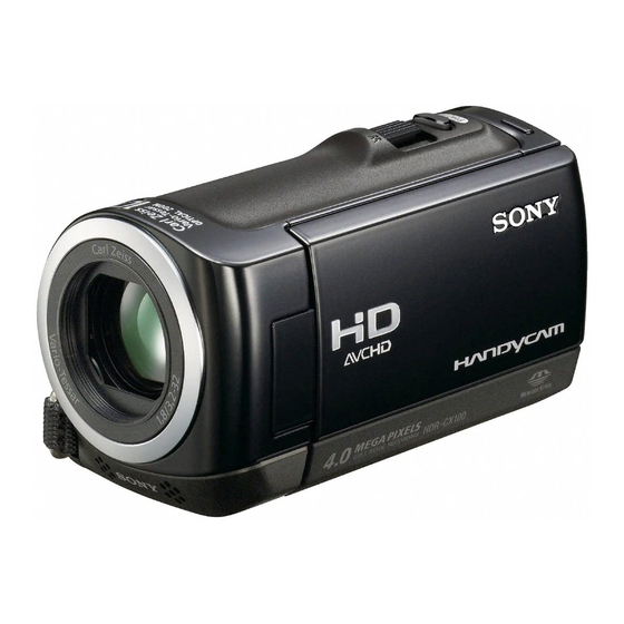 Sony Handycam HDR-CX100 Operation Manual