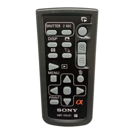 Sony RMT-DSLR1 Operating Instructions