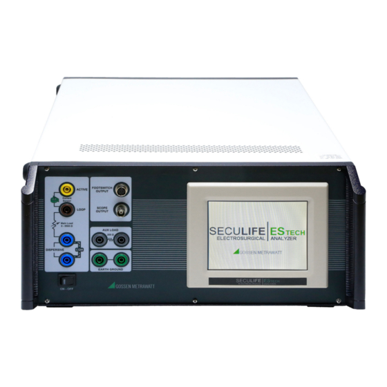 Gossen MetraWatt SECULIFE ES TECH Operating Instructions Manual