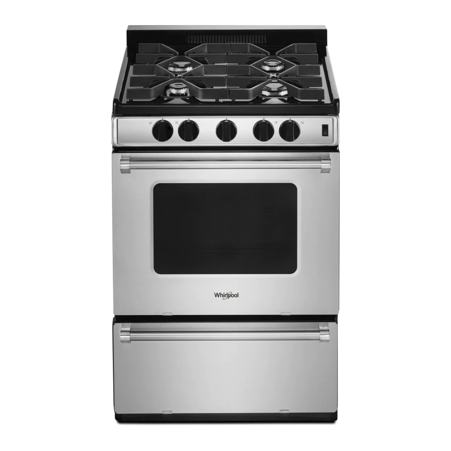 Whirlpool WFG500M4HS - 24-inch Freestanding Gas Range with Sealed Burners Manual