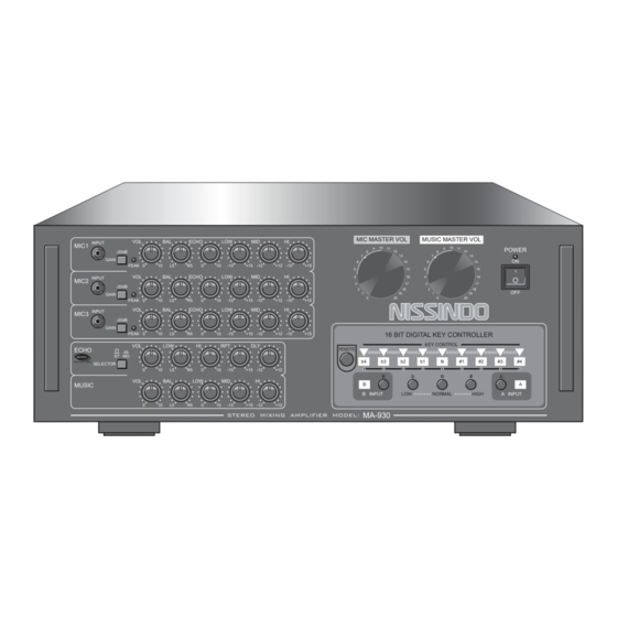 Nissindo MA-930 Operating Instructions Manual