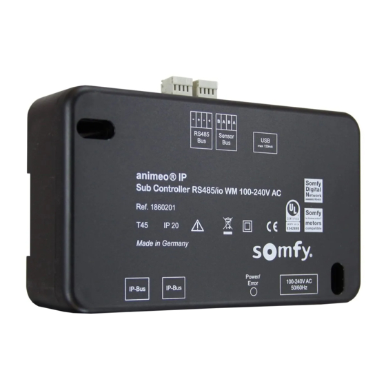 SOMFY animeo IP 1860201 Installation Manual