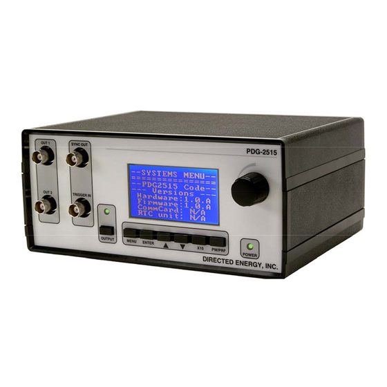 DEI PDG-2515/2520 Operating Manual
