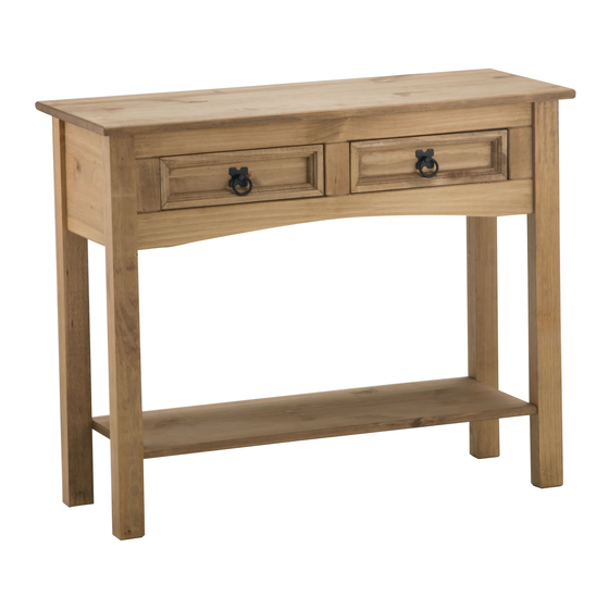 Birlea Corona 2 Drawer With Shelf Console Table Assembly Instructions Manual