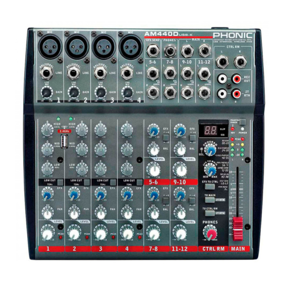 Phonic AM440D Analog Mixers Manuals