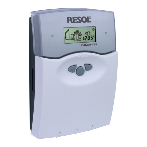 Resol DeltaSol ES Manual For The Specialised Craftsman