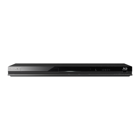 Sony BDP-BX37 - Blu-ray Disc™ Player Manuals