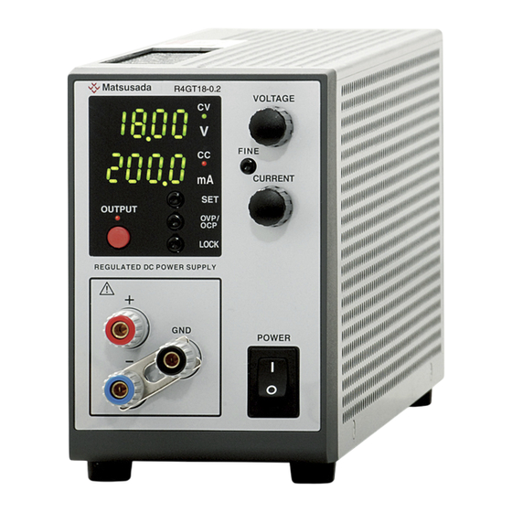 Matsusada Precision R4GN Series Basic Instruction Manual