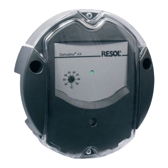 Resol DeltaSol AX Mounting, Connection, Operation