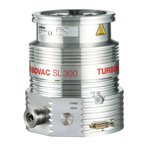Oerlikon Leybold Vacuum Turbovac SL 300 Manuals