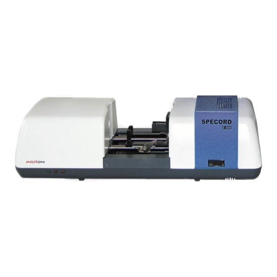 Analytik Jena SPECORD S600 User Manual