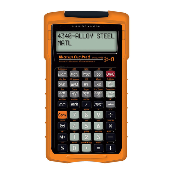 Calculated Industries 4088 User Manual