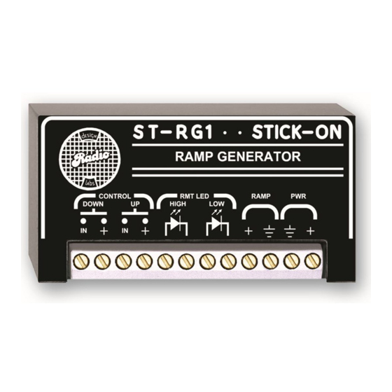 RDL STICK-ON ST-RG1 Quick Start Manual