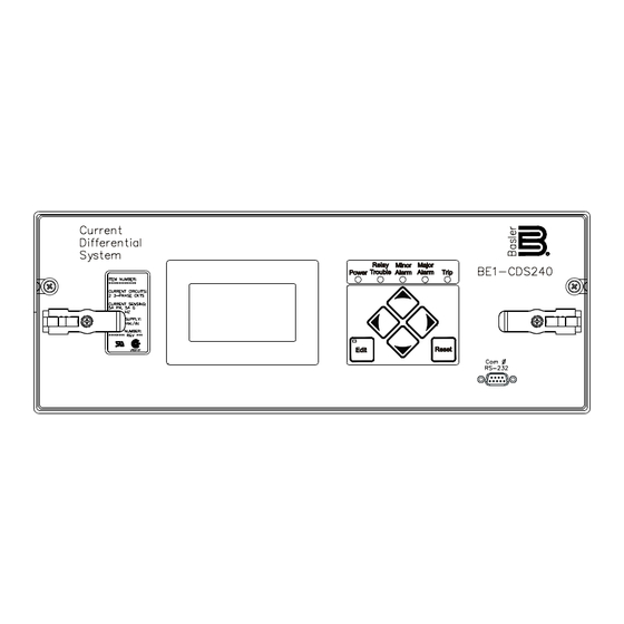 Basler BE1-CDS240 Instruction Manual
