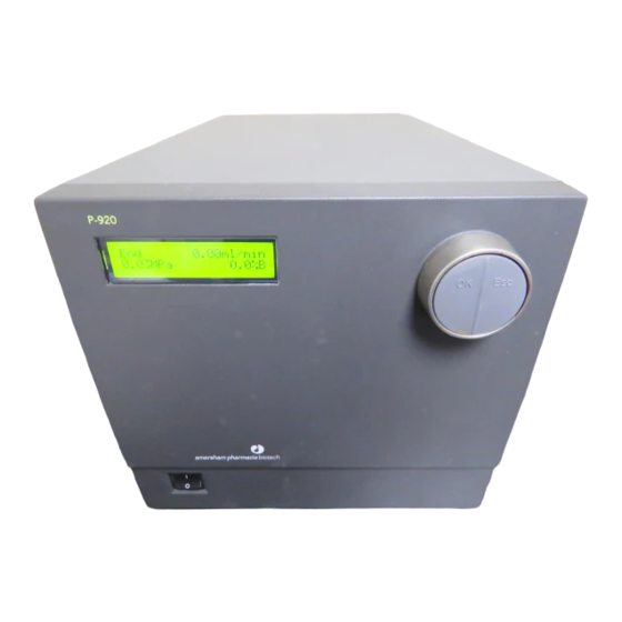 Amersham Pharmacia Biotech AKTA P-920 User Manual