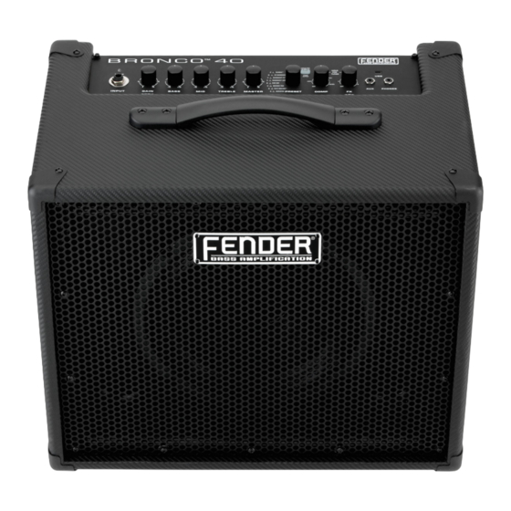 Fender BRONCO 40 Quick Start Manual