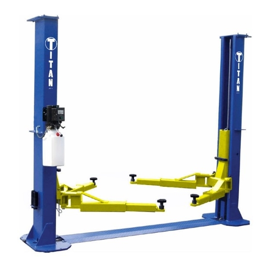 User Manuals: Titan Lifts HD2P-12000F 2-Post Lift
