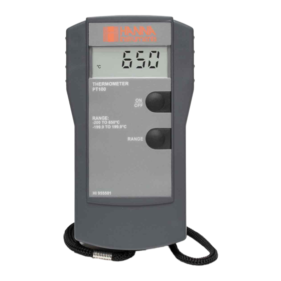 Hanna Instruments HI 955501 Instruction Manual
