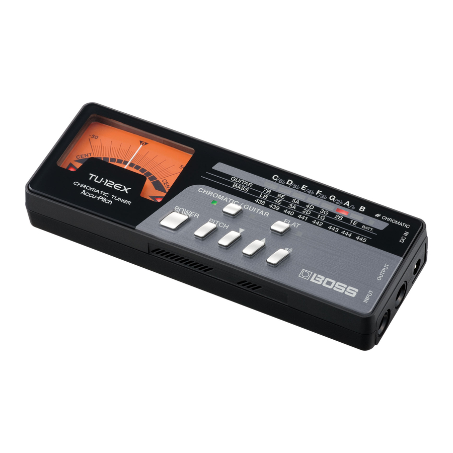 Boss TU-12EX - Chromatic Tuner Manual