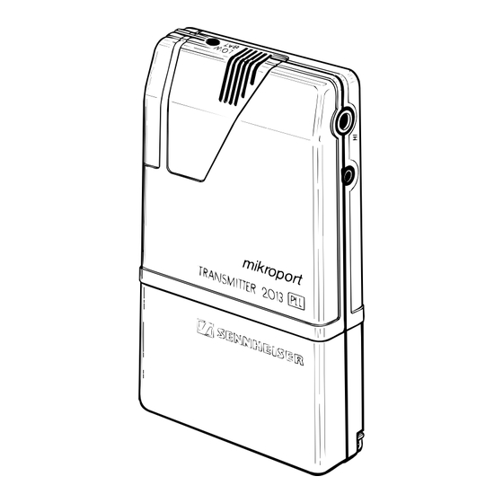 Sennheiser SK 2013 PLL Instructions For Use Manual
